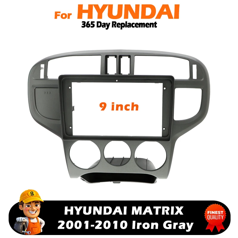 

9 Inch 2 Din Car Radio Fascia Fascias Panel Frame CD DVD Dash Audio Interior for HYUNDAI 2001-2010 MATRIX