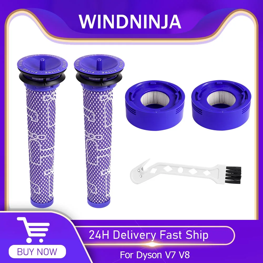 Vorfilter-Nachfilter-Ersatz für Dyson V7 V8 Akku-Staubsauger Ersatzteile Vorfilter und HEPA-Nachfilter-Kit-Zubehör