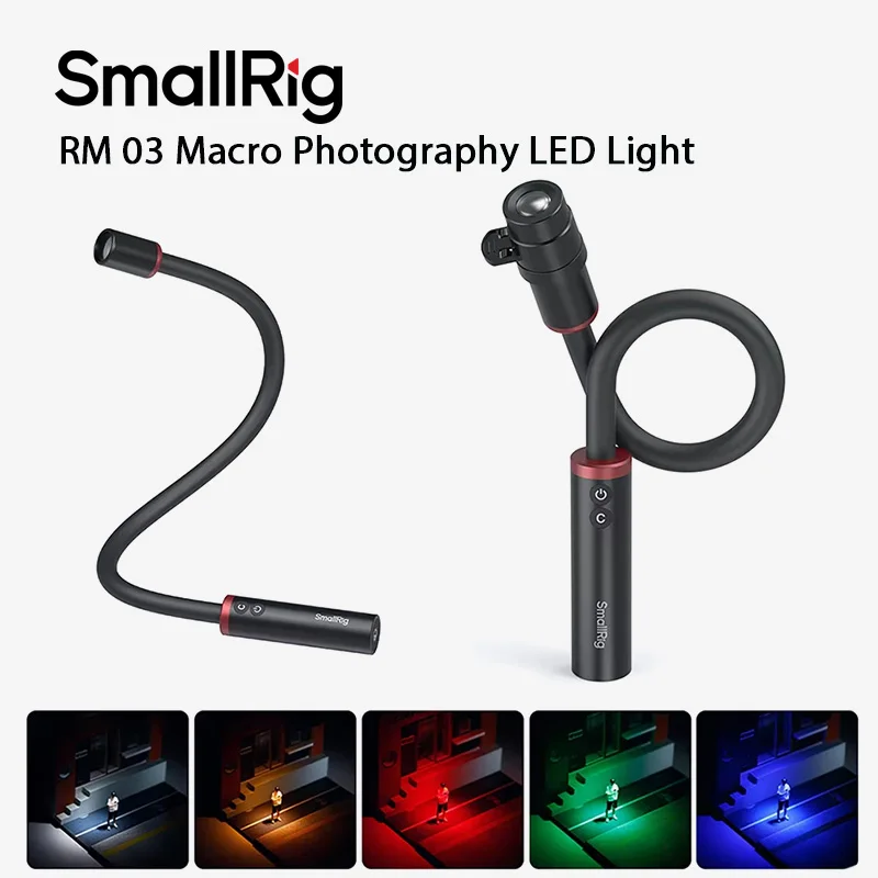 SmallRig RM 03 매크로 사진 LED 조명(디퓨저 포함) 4잎 바른도어 스포트라이트, 비디오용 5색 출력 고휘도 -5480