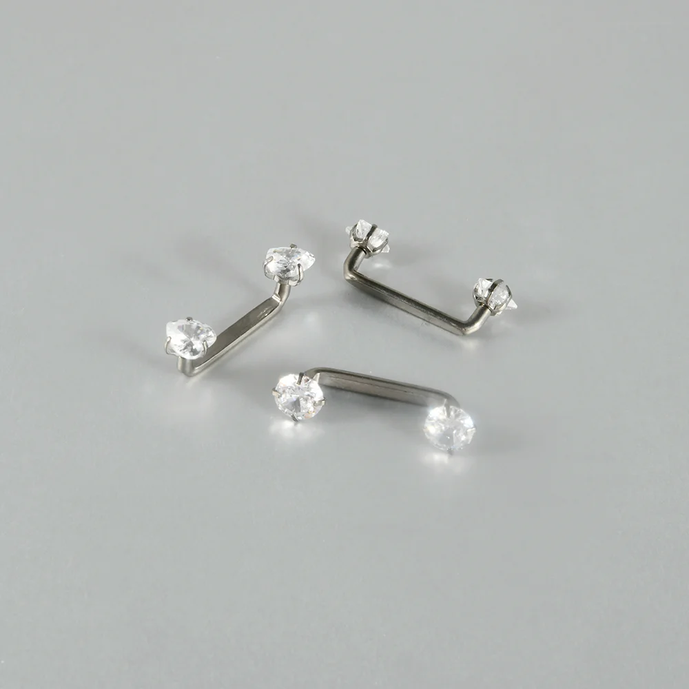 Titanium Microdermal Surface Piercing Barbells with CZ Crystal