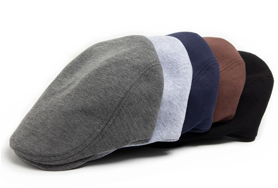 Newsboy Caps Männer Casual Vintage Baskenmütze Gestrickte Baumwolle Cabbie Hut Herbst Winter Mode Frauen Warme Flache Kappe Unisex Einstellbar – Detail 1