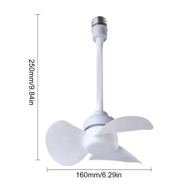 Quạt đèn chùm 6 inch E27 Quạt trần điều chỉnh 360 độ Tiếng ồn thấp Quạt điện Quạt làm mát 1000 vòng / phút cho trong nhà