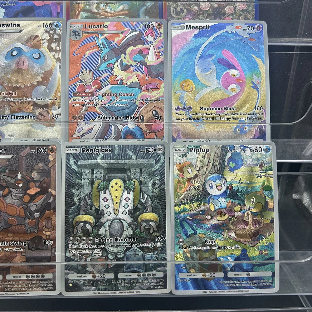 9PCS PTCG Anime Full Art Holo Trading Card Collection Manaphy Pachirisu Mismagius Lucario Mesprit Premium Foil Collector Set - view 3