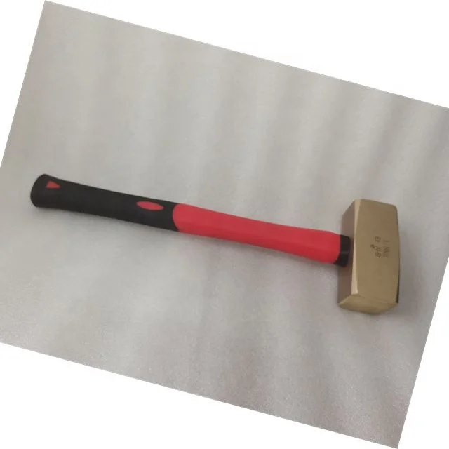 Non Sparking Tools Aluminum Bronze 1kg Sledge Hammer German Type With Fiberglass Handle