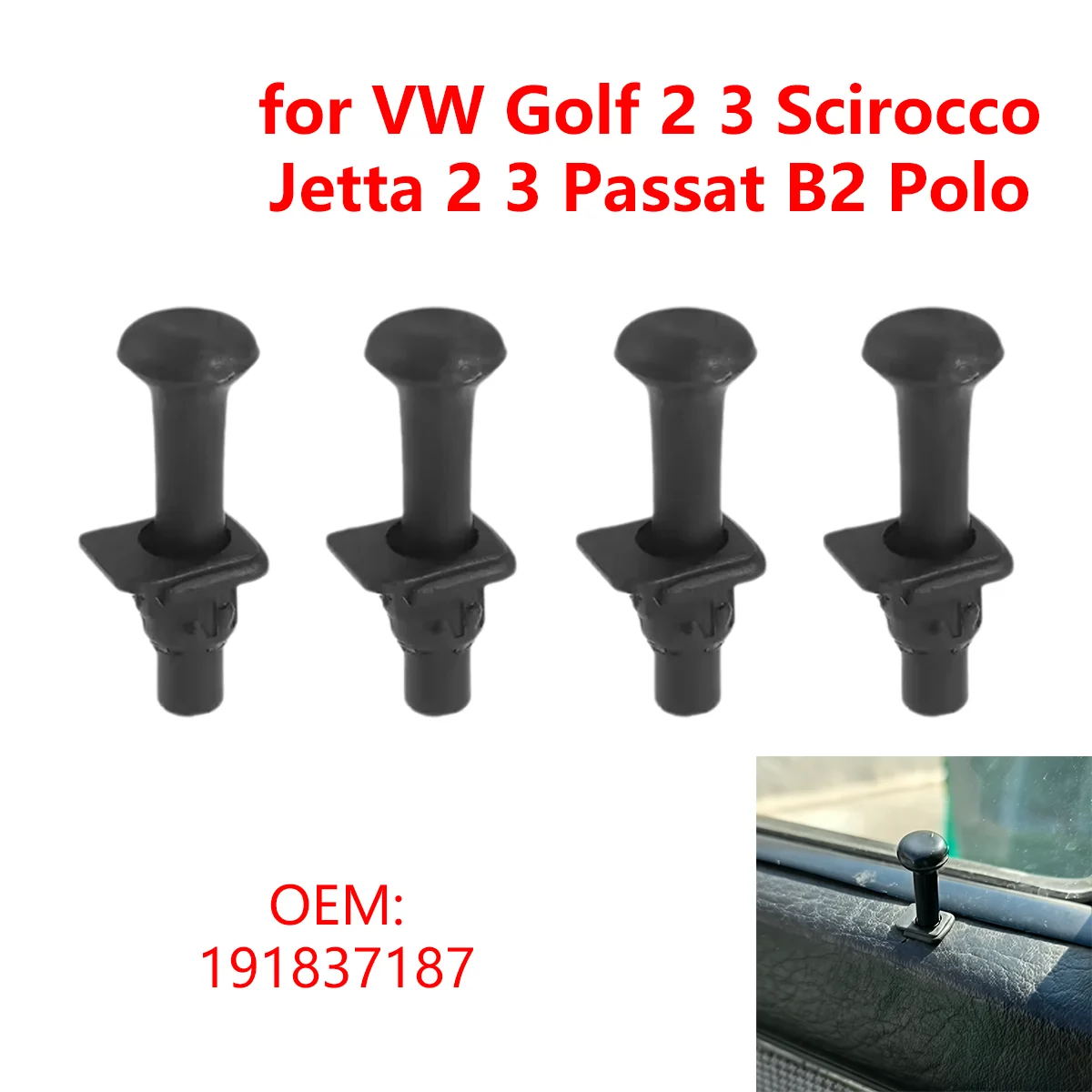 4 Sets 191837187 for VW Golf 2 3 Jetta 2 3 Passat B2 Polo Scirocco Car Door Lock Pin Pull Knobs