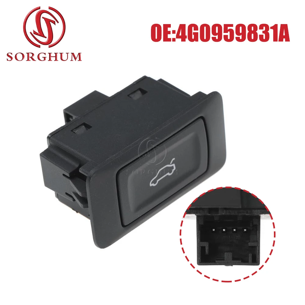 SORGHUM 4G0959831A Rear Trunk Lock Button Release Control Switch For AUDI A4 S4 A6 S6 RS6 A7 RS7 A8 Q3 Q5 Q7 4G0959831A5PR 