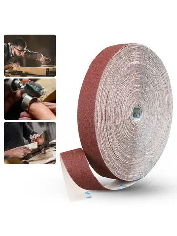1inch 2/5M Emery Cloth Rolls, Continuous Sandpaper (2m / 5m) Suitable for Wood Sanding, Metal Polishing, Car Detailing