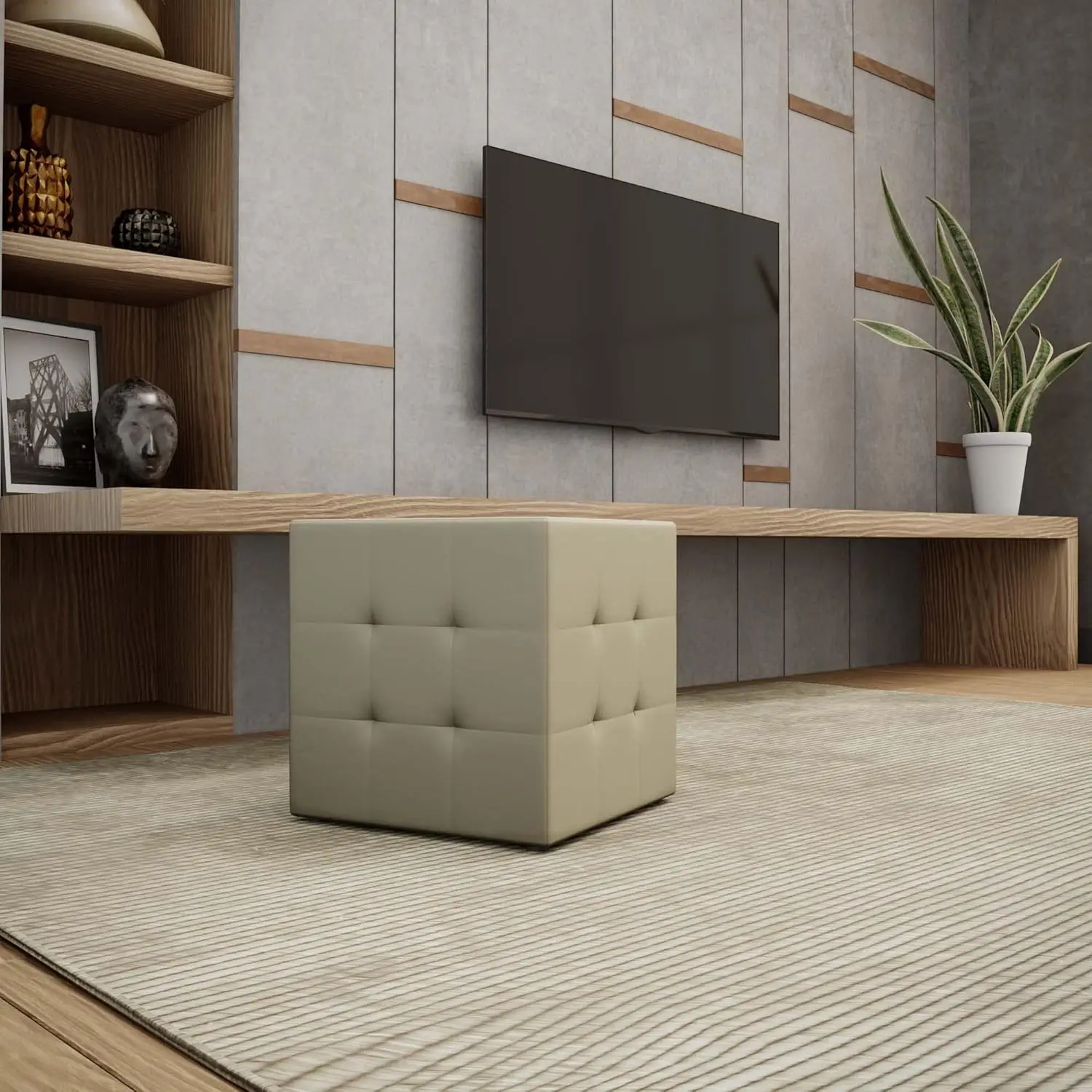 

Braque Tufted Cube Ottoman, слоновая кость