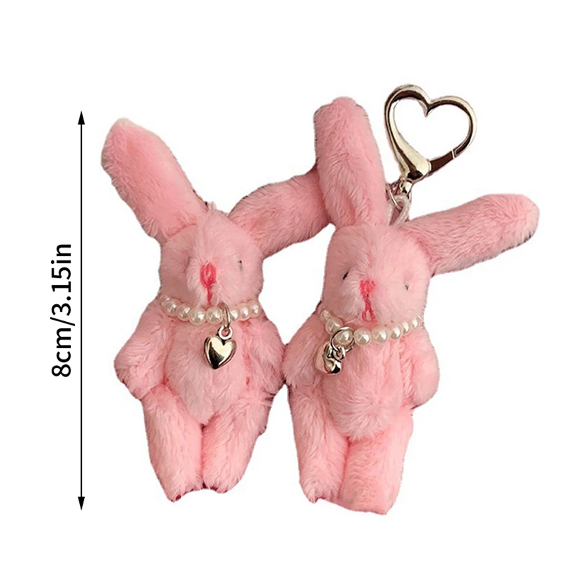 1PCS Cute Plush Rabbit Doll Key Chains Ring Woman Keychain Bag Charms Toy Car Keyring Party Gift Trinket Gifts for Friends