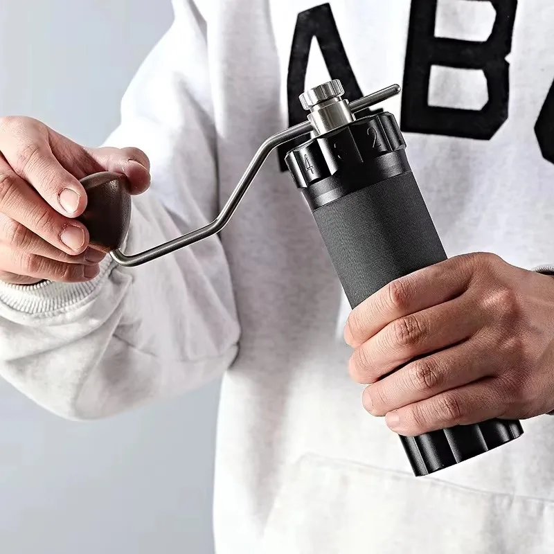 Portable Adjustable Rocker Hand Crank Bean Grinding 304 Stainless Steel Ghost Tooth Removable Cone Burr Manual Coffee Grinder