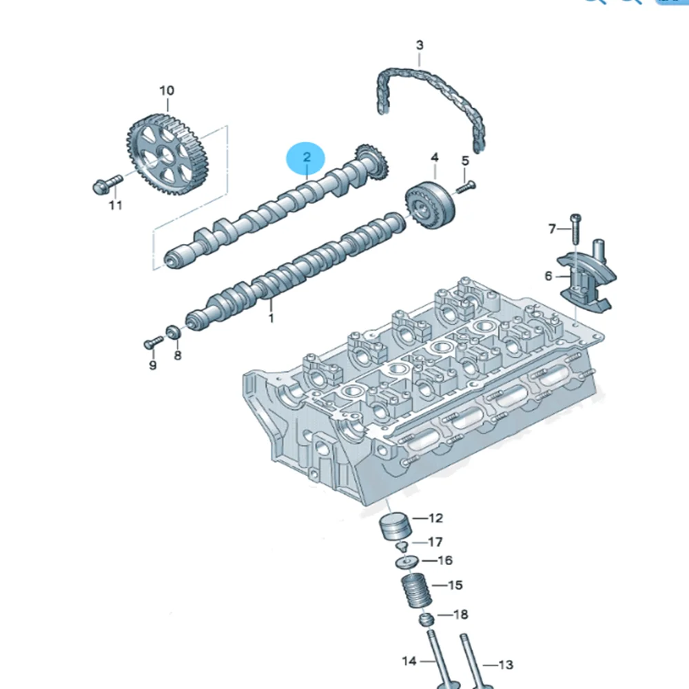 

Распредвал для Audi a4 b7, 2,0 ALT шасси двигателя