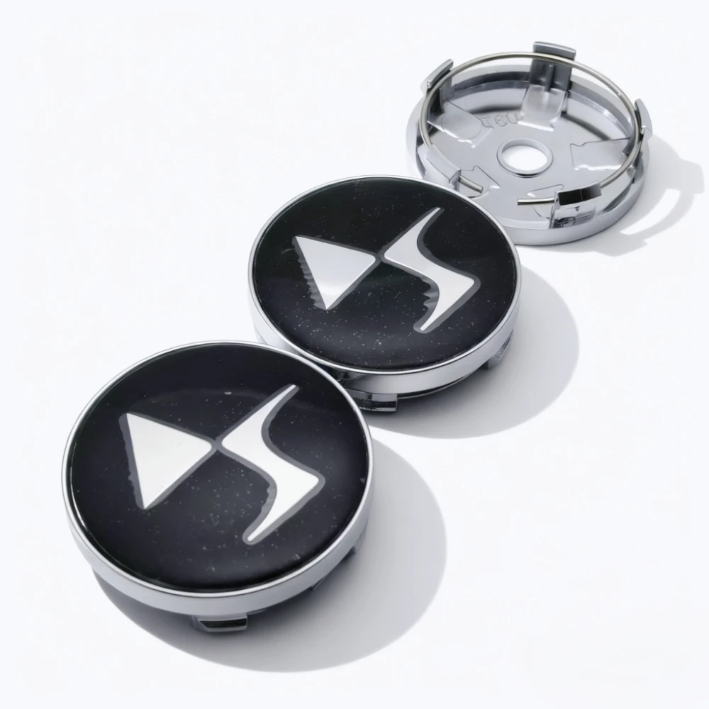 Centre de roue de voiture avec Logo DS, 4 pièces, 60MM 56MM, capuchon de moyeu de roues DS3 DS5, capuchons de jante, couvercle anti-poussière, accessoires de remplacement de voiture