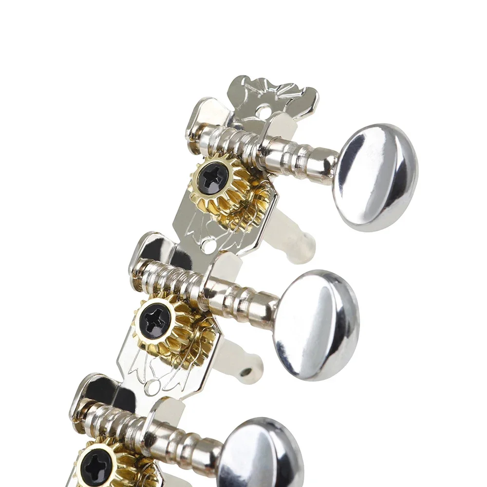 Колки для настройки акустической гитары 6R6L, 12-струнные хромированные тюнеры с блокировкой гитары, кнопка настройки струн, детали и аксессуары для гитары