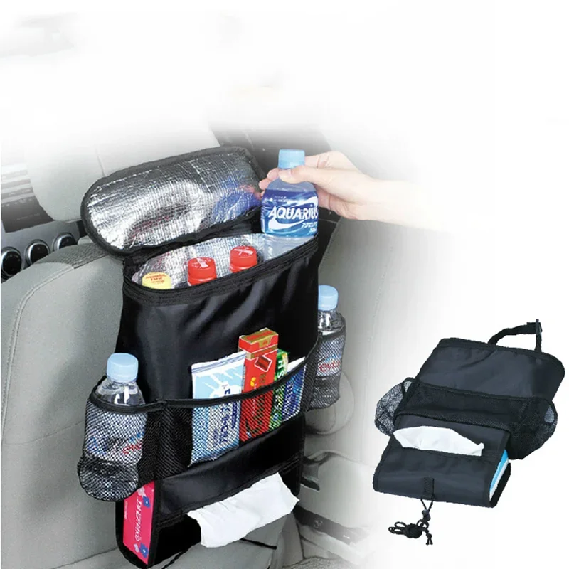 1PC Car Seat Back Multi-Pocket Ice Pack Bag Hanging Organizer Collector Storage Box Car Interior Accessories