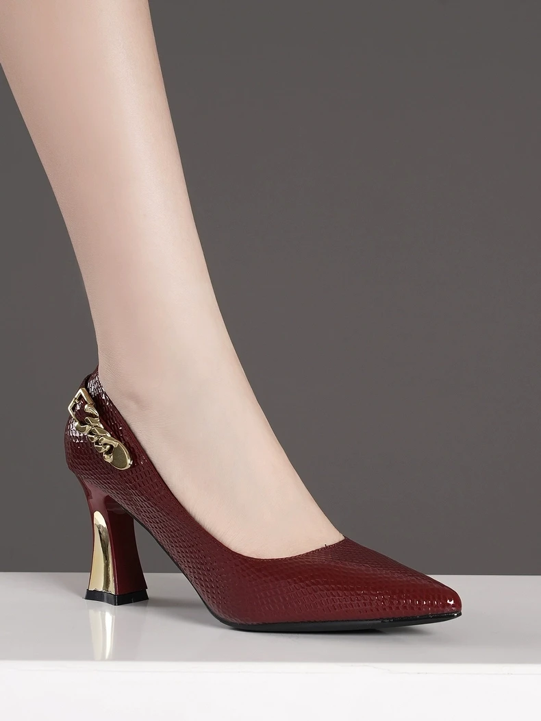 Schuhe Weibliche 2025, Plus Größe Slip auf frauen High Heel Mode Kleid Pumpen Frauen Spitz Dünne Heels Schuhe frauen – Detail 1