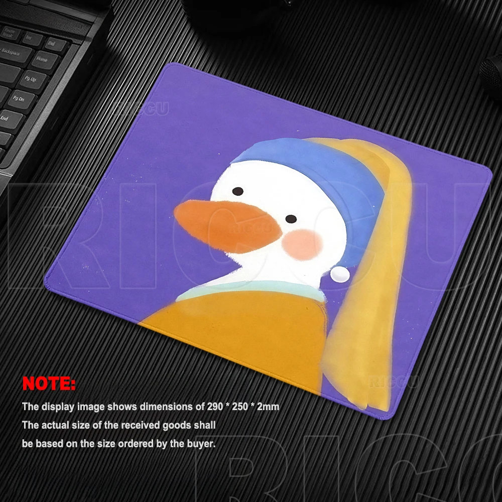 Cute White Duck Mouse Pads Small Square Gamer Desk Mats Gaming Office Accessories Rug Mousepads PC Rubber Keyboard LockEdge Mats
