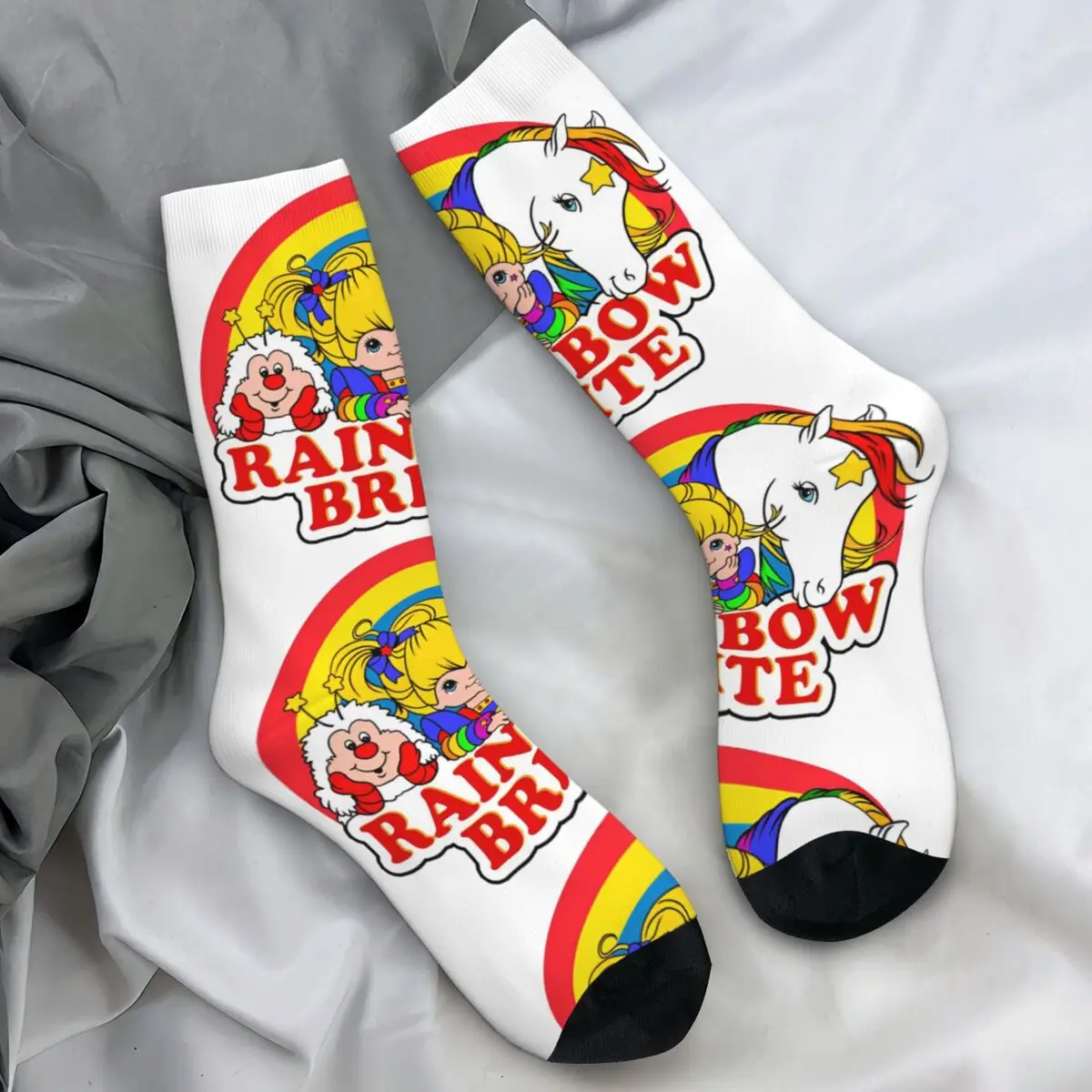 Rainbow Brite Socks Cartoon Animated Television Gothic Stockings Men High Quality Outdoor Socks Autumn Graphic Non-Slip Socks