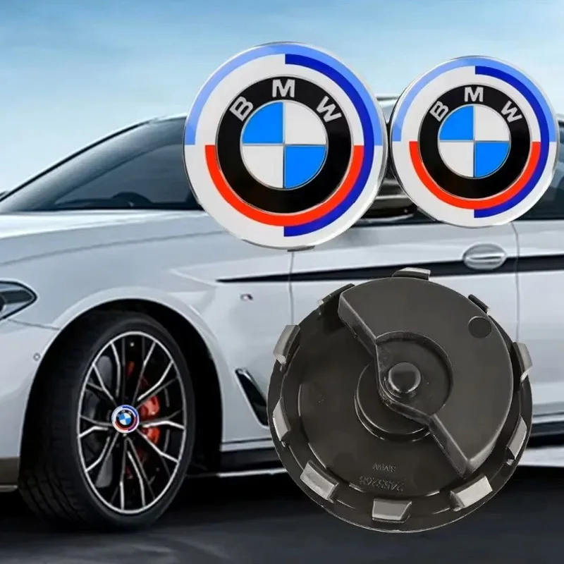 

New 56mm 68mm Car Carbon 50th Anniversary Floating Wheel Center Caps For MINI BMW G11 G12 G30 G31 G32 G08 G05 F46 F49 F39 F90