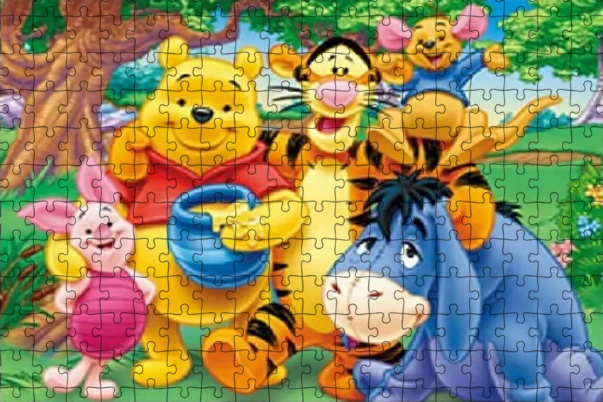 Rompecabezas de Winnie The Pooh para niños y adultos, rompecabezas creativo de madera de dibujos animados de Disney, creatividad, ensamblaje, juguetes educativos