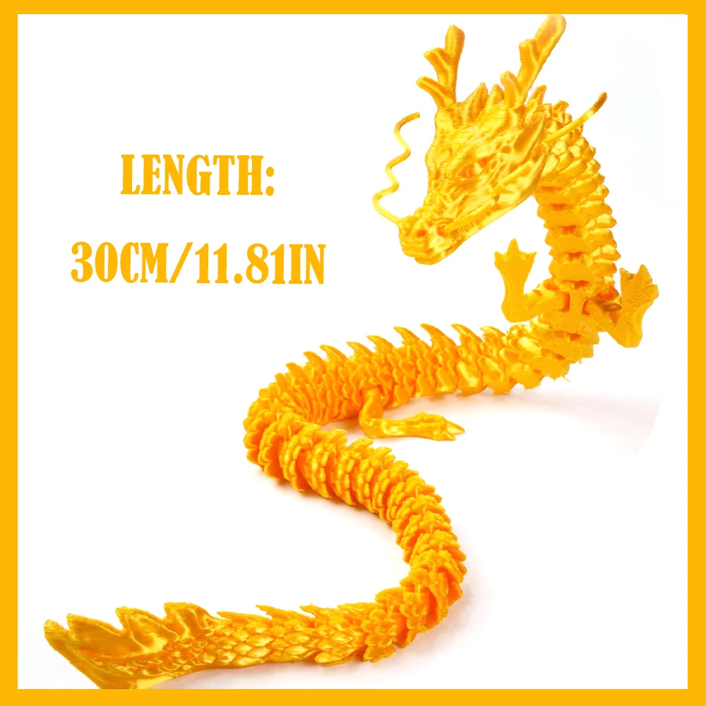 3D Printed Toys Mythological Dragon Multi-joint Ornament Kids Toys Realistic Animal Figures Decorative Desktop Boys Gifts Toy