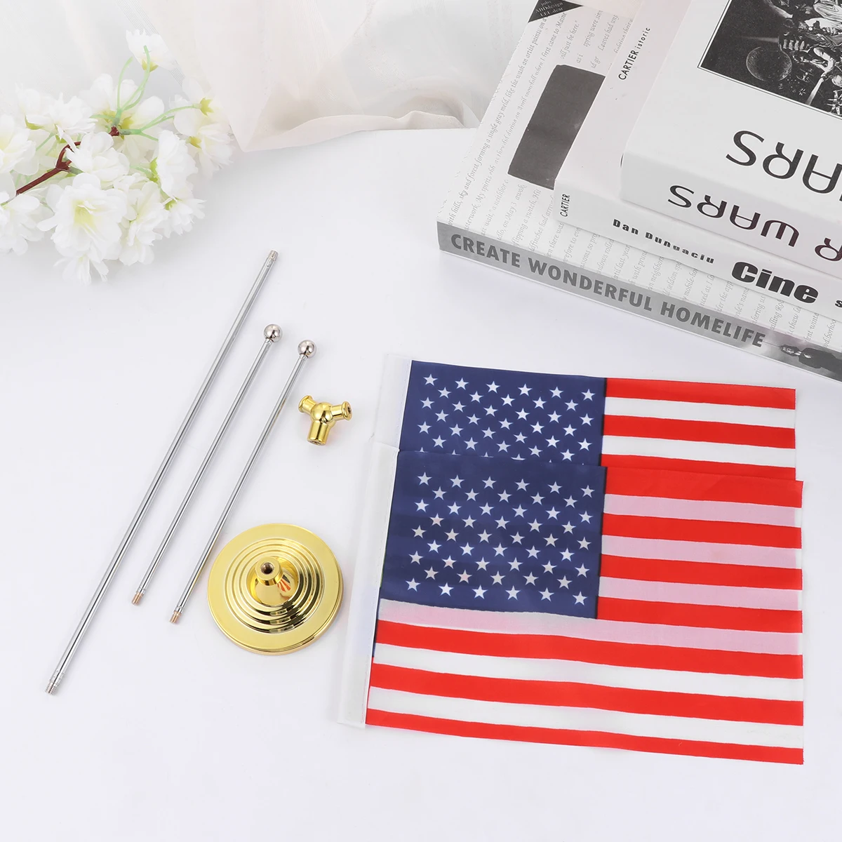 

Polyester Banner US Britain Office Us Desktop Small Mini Flag Decor Britain Desktop Flag Party Card Storage