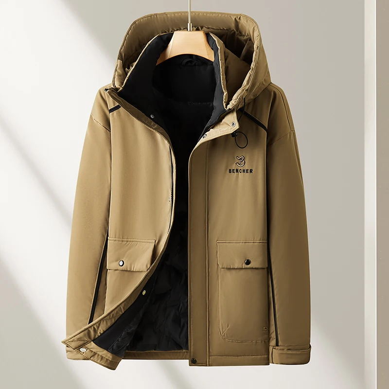 Plus Size XL-8XL Windproof Warm Hooded White Duck Down Jackets 2026 Winter Thicken Puffer Coat Outwear Padded Top Parkas Clothes