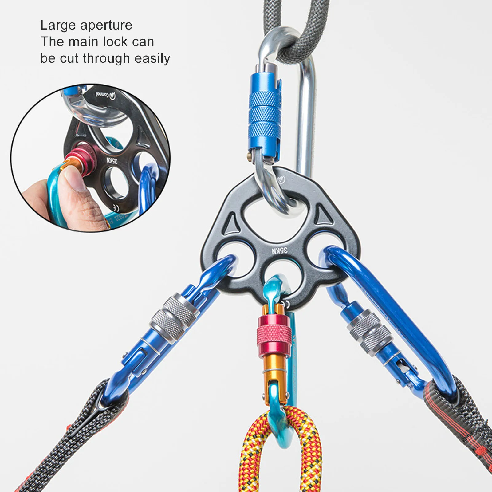 Rigging Plate 3 Holes Space Aluminum 50KN Weight Bearing Uniform Force Climbing Equipment for Outdoor 3 Hole Climbing Anchors