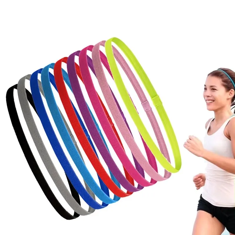 1/2/4pcs Thin Elastic Hair Band Sweatband Football Running Hair Accessories Simple Non-Slip Stretchy Yoga Sports Headband Rope