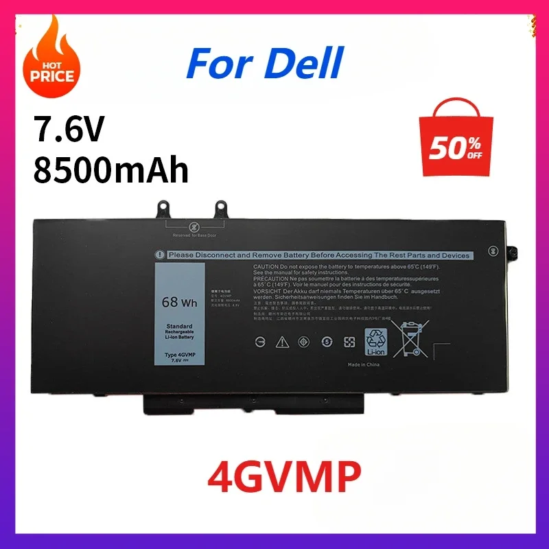 

Новый аккумулятор для ноутбука 4GVMP R8D7N для Dell Latitude 5500 5400 Precision 3540 Inspiron 7590 7591 7791 2-в-1 P84F P42E 7,6 В 68 Втч