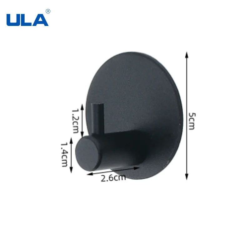 ULA Corlorful Wall Hooks Black Gold Robe Hook Wall Hook Towel Hook for Bathroom Rustproof Hook Hanger Kitchen Self Adhesive