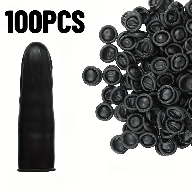 100/200/300PCS Einweg Schwarz Fingerlinge Tägliche Reinigung Fingerlinge Hause Hygiene DIY Malerei Schönheit Nail art Anti Slip Werkzeuge