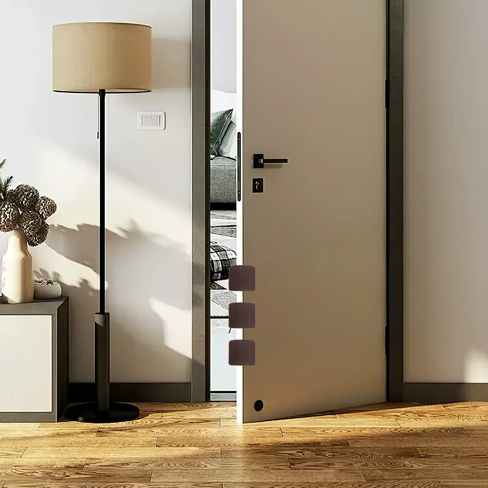 

4Pcs Door Pinch Guard Brown Eva Child Safety Stopper Thickened Anti Slam Door Protector Quiet Close for Kids Home Classroom