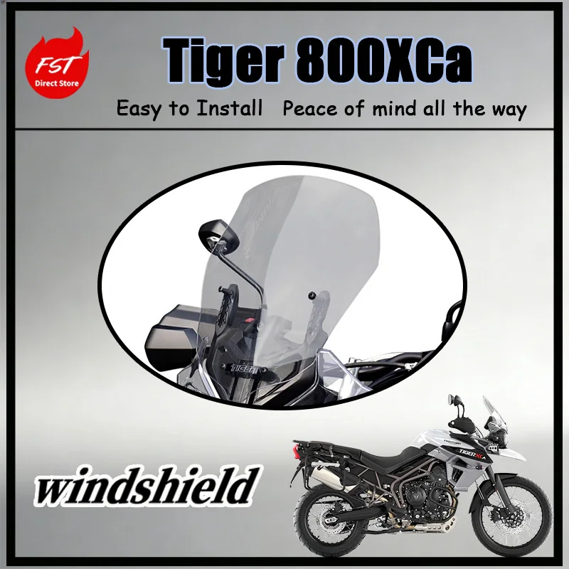 FOR Tiger 800XCa Custom Extended Tall Windshield Ultra HD Clear Vision UV Anti-Fade Scratch Resistant Full Wind Deflector