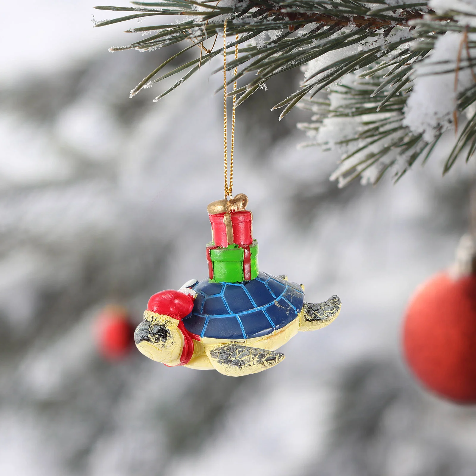 Presente de natal tartaruga decoração de natal ornamento de árvore decoração acessórios internos decorações penduradas