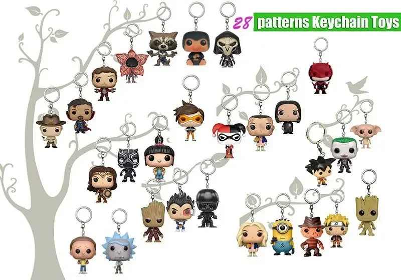 Newest FUNKO Pocket Keychains superheroes Iron Man Winter Soldier Spiderman V for Vendetta Keychain Venom Action Figure Toys — zdjęcie 6