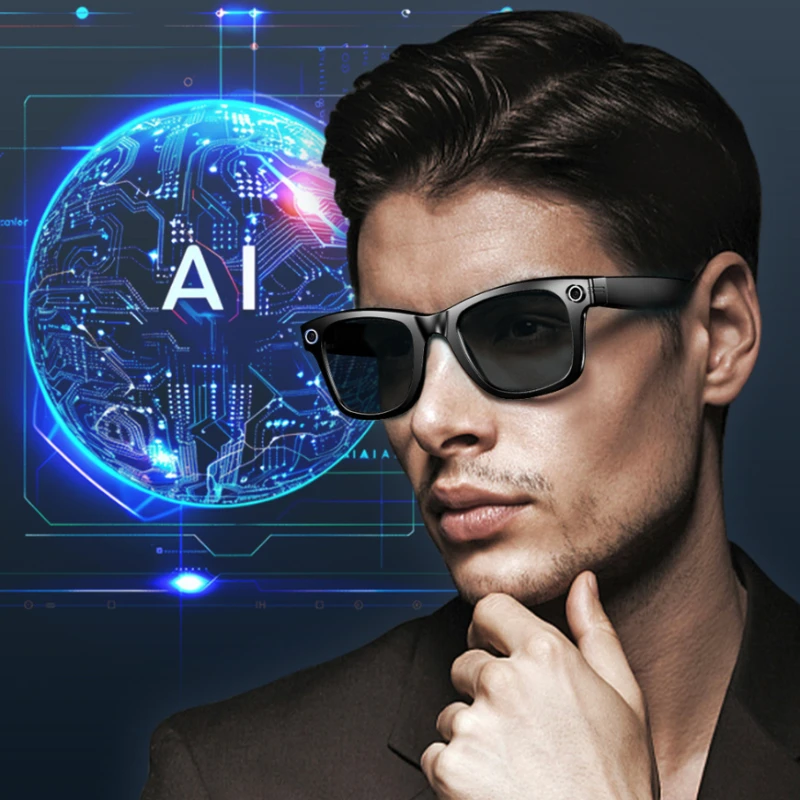 

Xielee G300 AI Smart Glasses,Simultaneous Interpretation 800w Camera 1080P Video Recording, Take Photos Music Voice Call