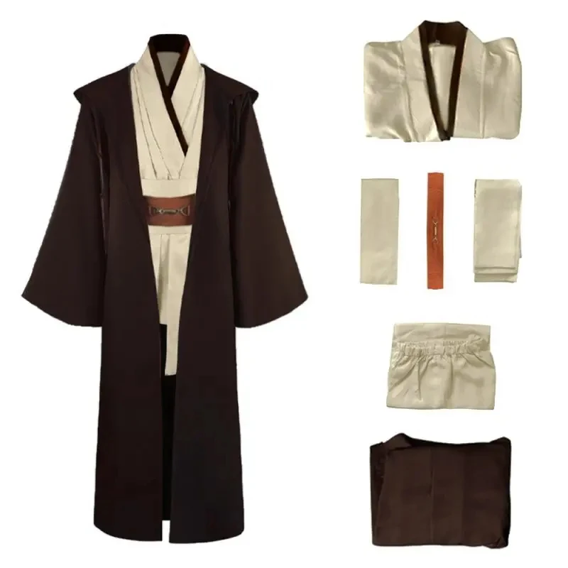 

Obi Wan Kenobi Cosplay Costume Knight Robe Suit Halloween Jedi Performance Costumes gf;.9