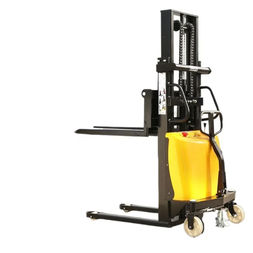 Electric forklift stacker battery lift