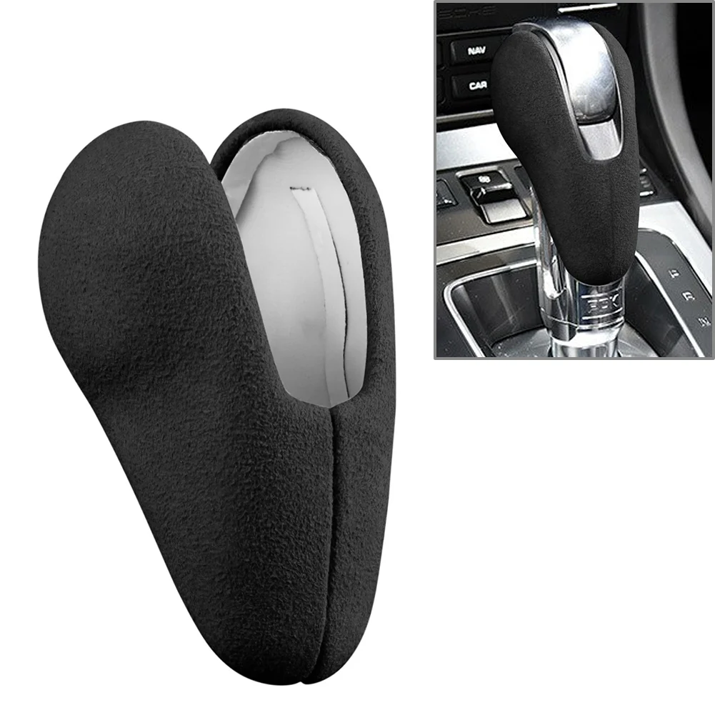 Car Knob Cap Gear Shift Head Trim Cover 2pcs For Prosche Boxster 2009-2015 Cayman 2009-2016 Suede Dark Grey