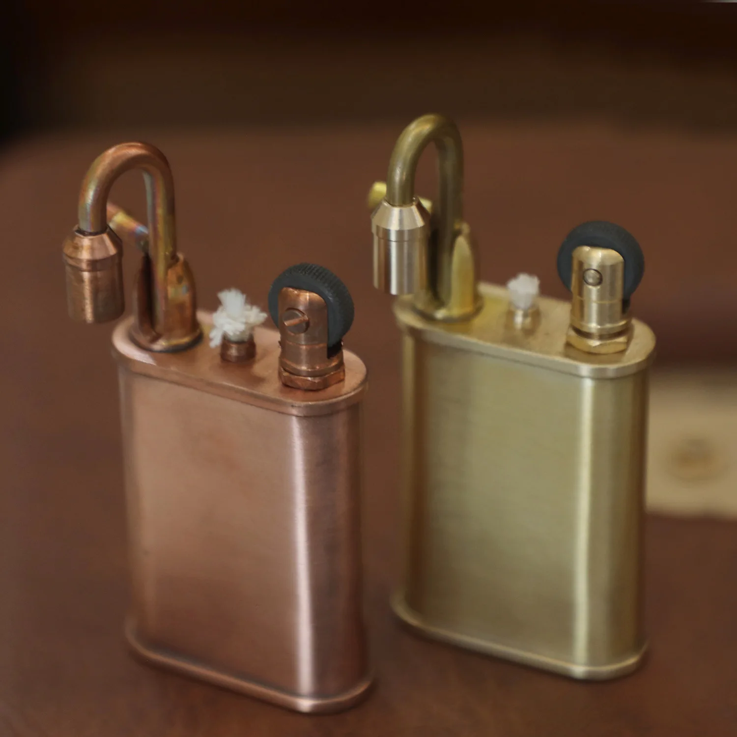 Creative Rare Gasoline Lighter Brass Pressure Well Retro Kerosene Lighter Cigarette Accessories
