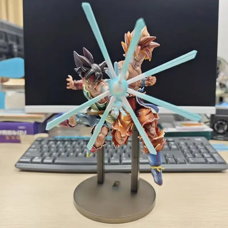 

27cm Anime Dragon Ball Goku Combine PVC Action Figures Parent Child Qigong Wave Battle Damage Goku Desktop Decor Model Toys Gift