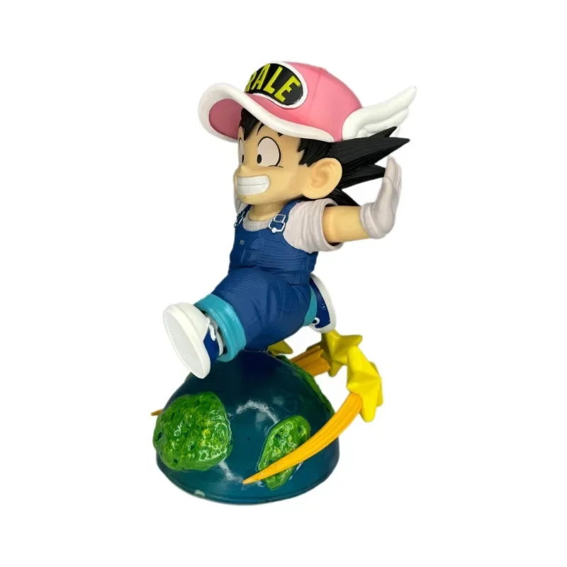 20cm Anime Dragon Ball Goku Arale GK Running Goku scene model figure ornaments For Friends Gifts wholesale