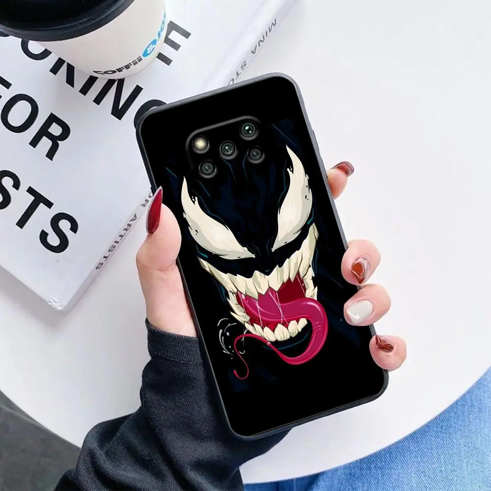 Casing ponsel Venom teror Marvel untuk Xiaomi 9 10T 11 12T 13 POCO F3 F4 F5 F6 X3 X4 X5 M3 M4 M5 M6 PRO GT casing Funda Shell