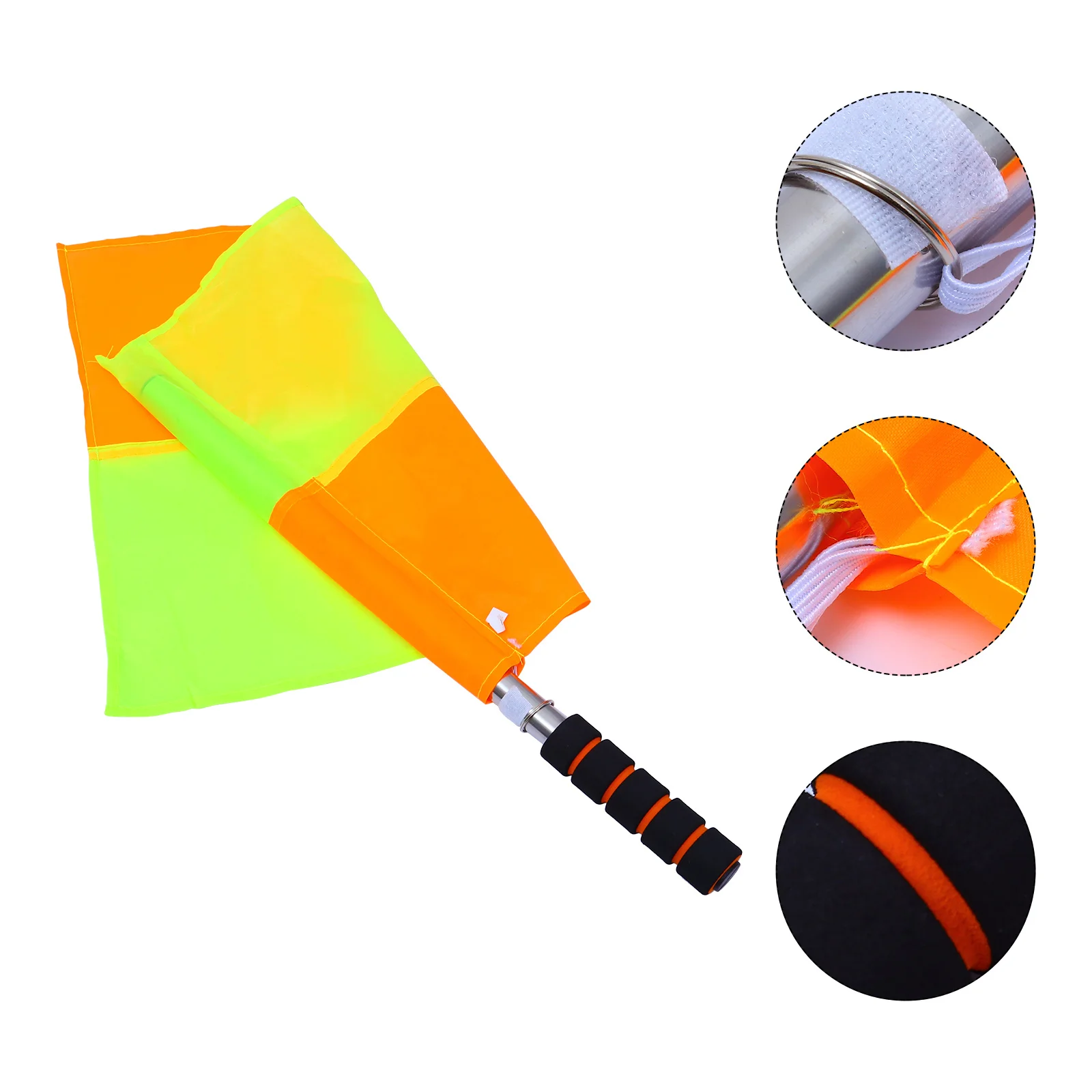 

1Pcs Referee Flag Waterproof Lightweight Fabric Sweat Absorbent Handle Hand Cranked Soccer Competition Referee