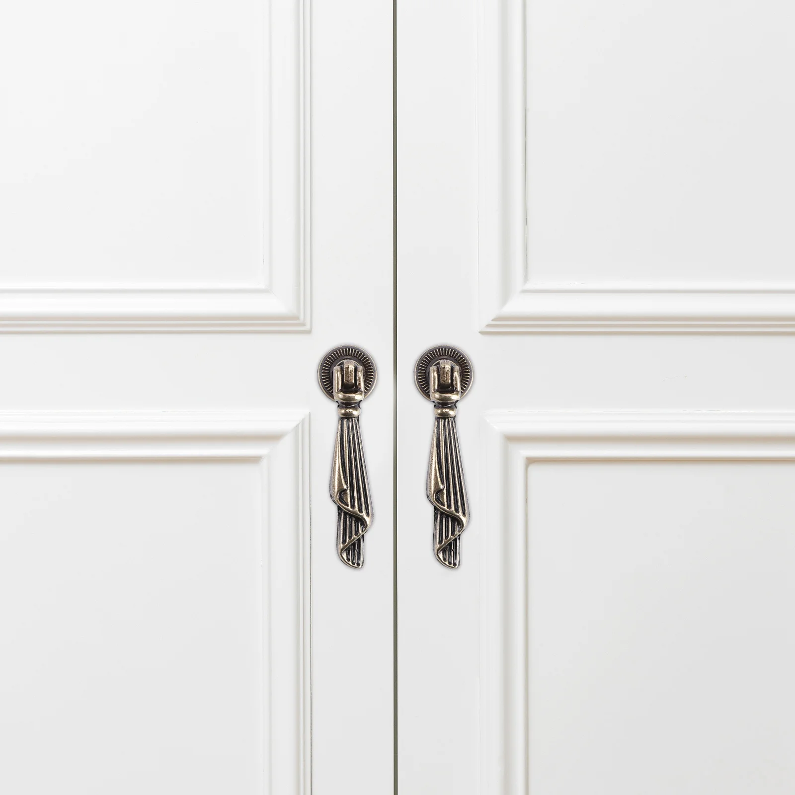 

4Pcs Chic Cabinet Handle Set Strong Zinc Alloy Pull Knob Fine Craftsmanship for Drawer Cupboard Office Desk Home Renovation