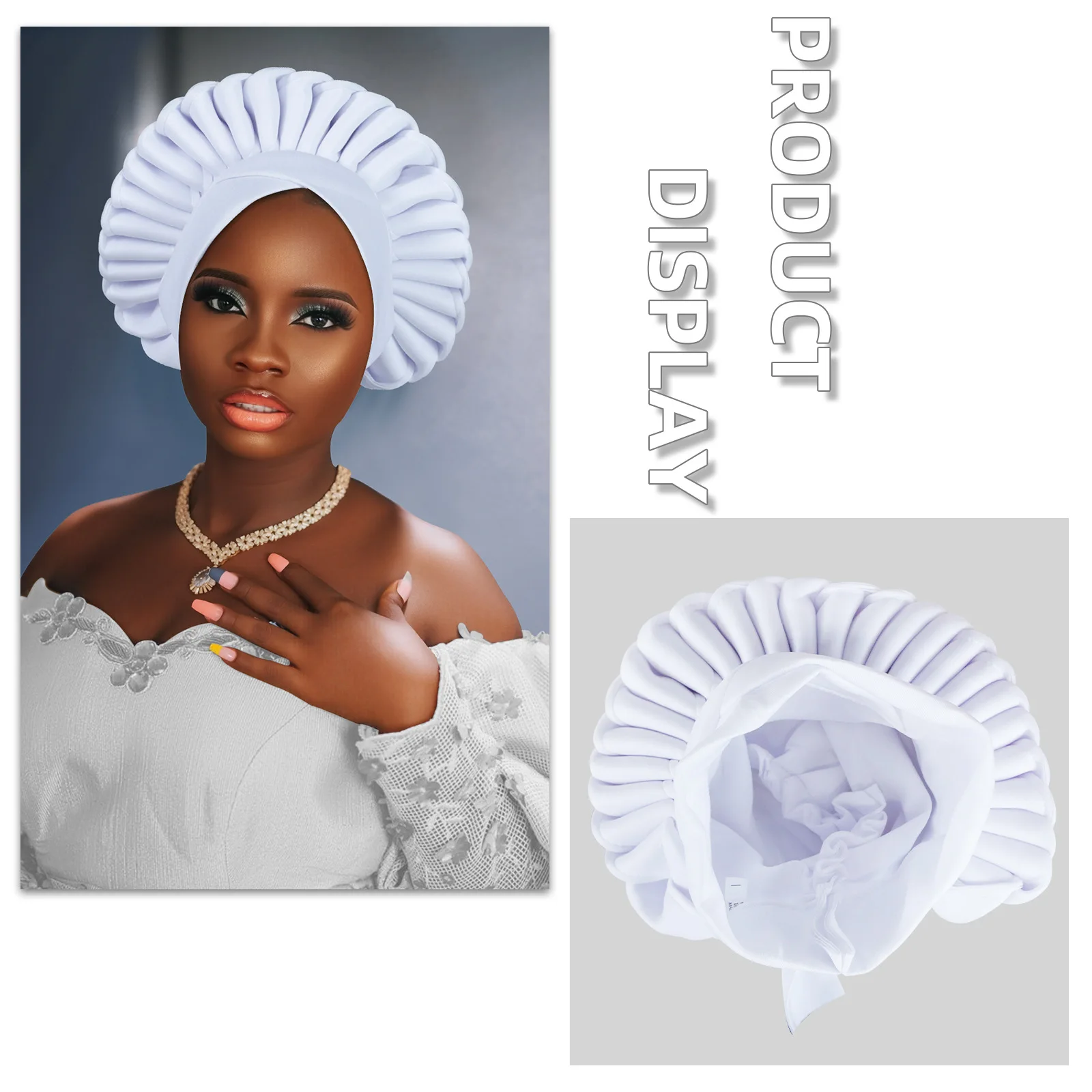 アフリカのターバンキャップ、女性用ヘッドタイ、すぐに着用できるオートゲレ、女性用ヘッドラップ、ムスリムヒジャブ、ナイジェリアのウェディングゲレ、ボンネットハット