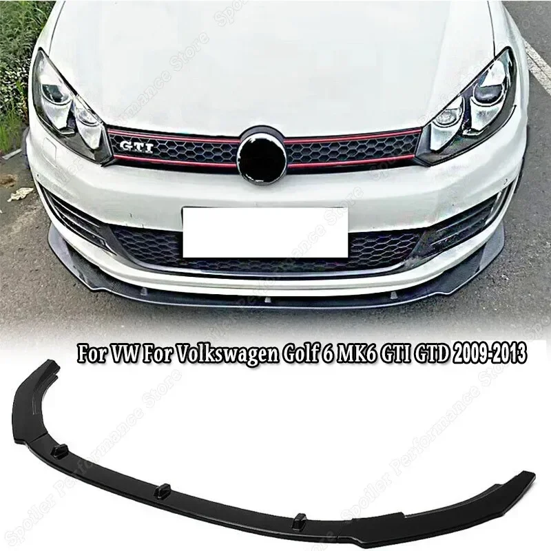 For Volkswagen VW Golf 6 MK6 GTI GTD Front Bumper Lip Spoiler Splitter Diffuser Cover Deflector 2009 2010 2011 2012 2013 Tuning