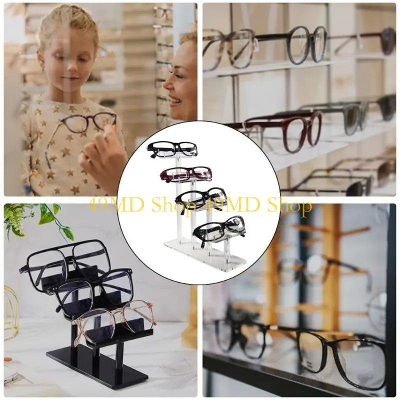 49MD Multipurpose Acrylic Sunglasses Holder, Organization System for 3/4/6 Pair of Glasses, Clear