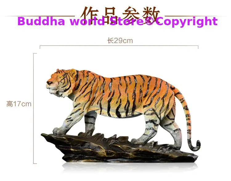 29CM large HOME office Company SHOP Spiritual art TOP GOOD Color Bronze Tiger Christmas GOOD LUCK Brave Mascot Decorative statue