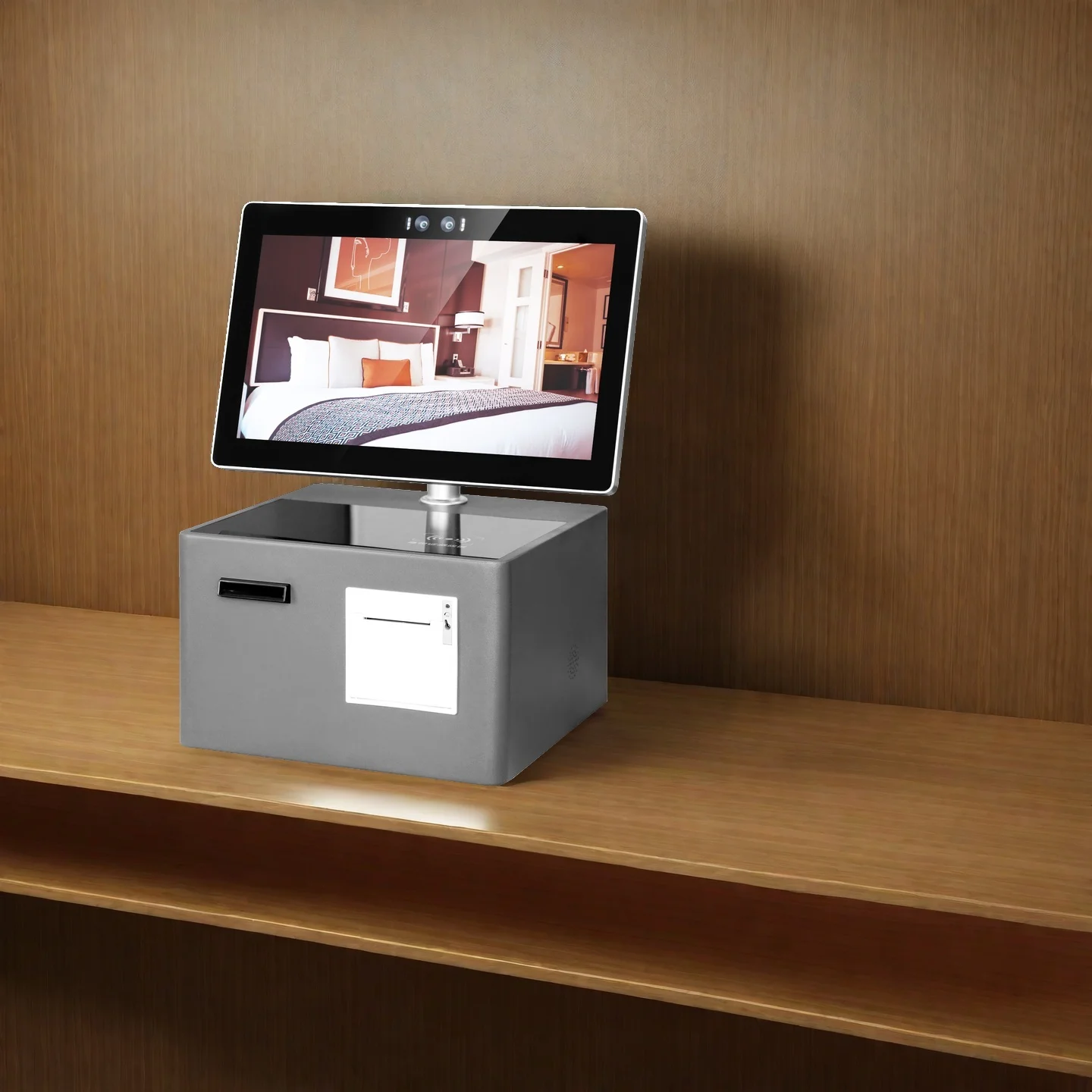 Hotel Self-serve Kiosk for Aliexpress, Touch Screen Payment Terminal Cash Acceptor QR Scanner Windows SDK